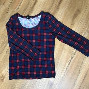 Plaid Long-sleeve Top